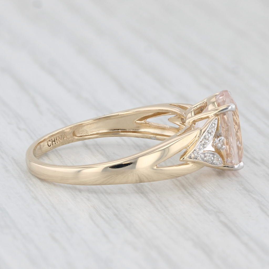 Light Gray 2.57ctw Morganite Diamond Ring 14k Yellow Gold Size 9 Oval Engagement