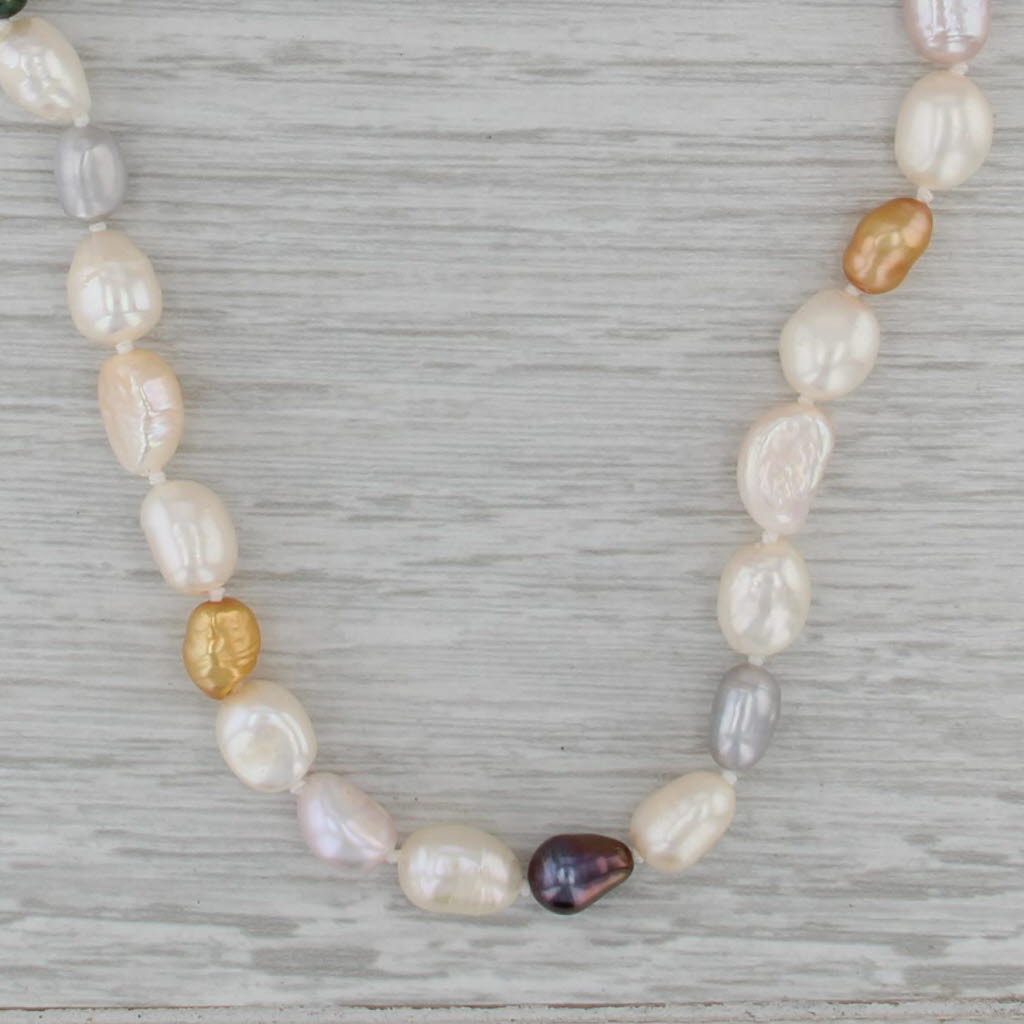 Cultured Pearl Single Strand Necklace 10k Yellow Gold 32" 7mm