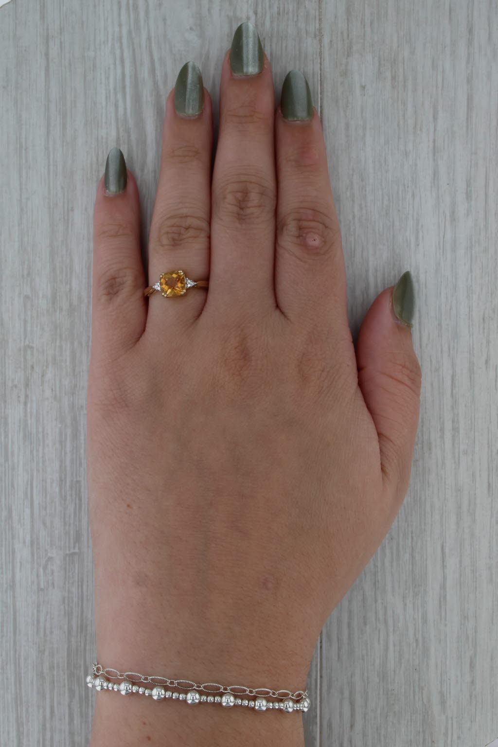 1.40ct Cushion Citrine Diamond Solitaire Ring 10k Yellow Gold Size 7