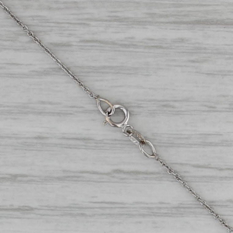 1.70ctw Blue Sapphire Diamond Pendant Necklace 14k White Gold 18" Cable Chain