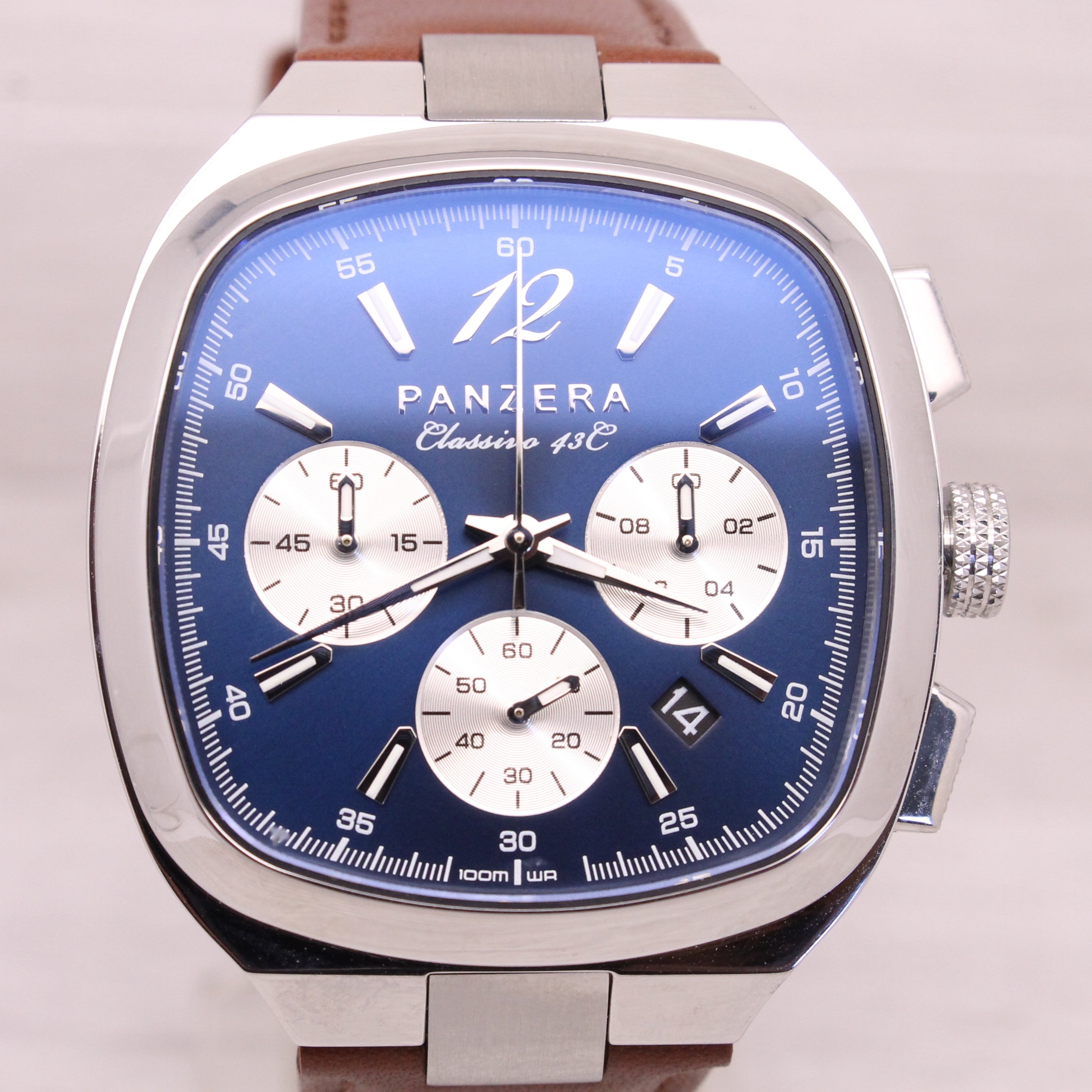 Thistle Panzera Classivo 43C 43mm Stainless Steel Quartz Chronograph Watch C43C-01