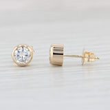 Light Gray New 0.54ctw Round Diamond Solitaire Stud Earrings 14k Yellow Gold