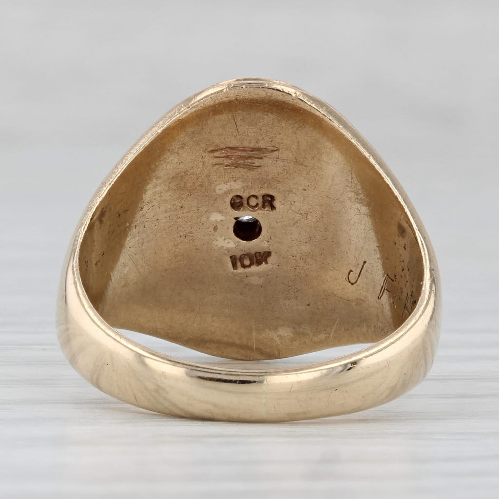 Gray Diamond Brown Williamson Tobacco Corporation Ring 10k Yellow Gold Size 9