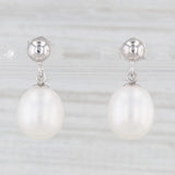 Cultured Pearl Earrings Pendant Necklace Set Sterling Silver 18.5" Cable Chain