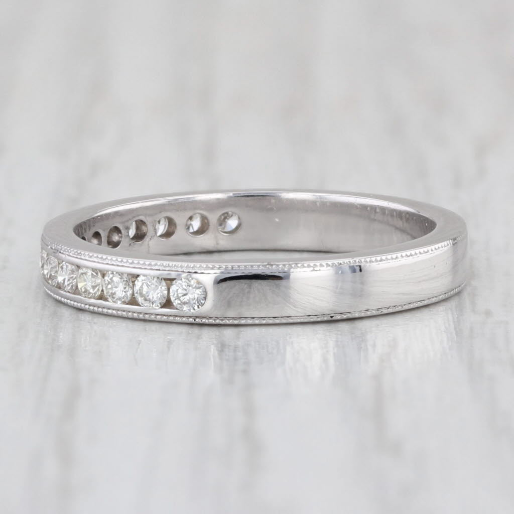 Hearts on Fire 0.36ctw Diamond Wedding Band 18k White Gold Sz 6.75-7 Anniversary