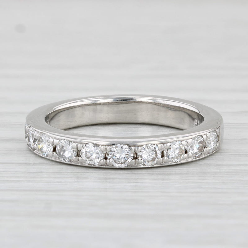 0.90ctw Diamond Wedding Band Platinum Size 7.25-7.5 Stackable Anniversary Ring