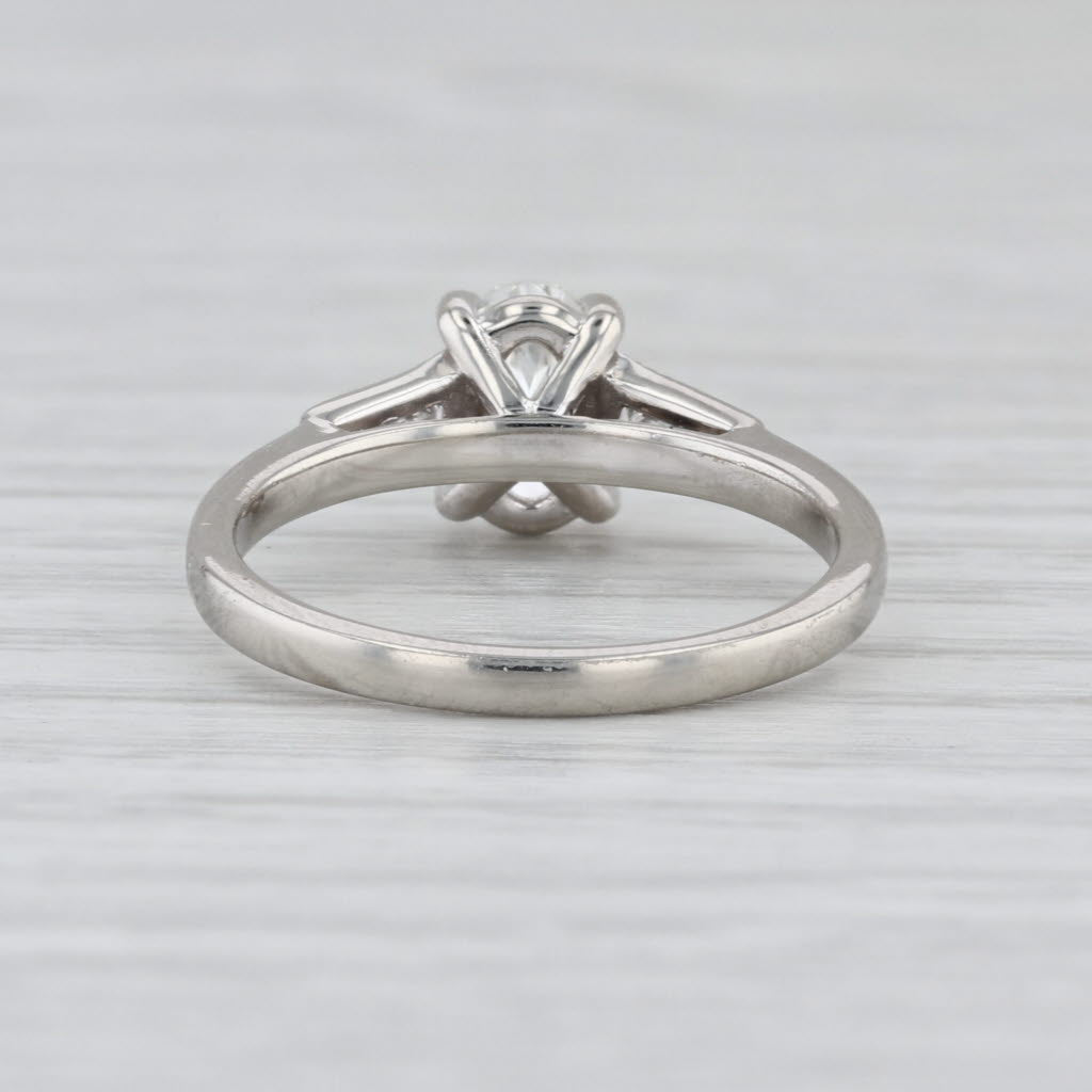GIA 1.33ctw Oval Diamond Engagement Ring 14k White Gold Sz 6.75 Baguette Accents