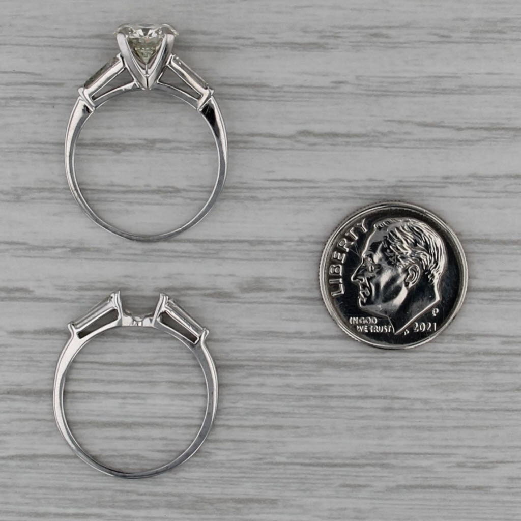 2.30ctw Diamond Engagement Ring Wedding Band Guard Bridal Set Platinum Size 7