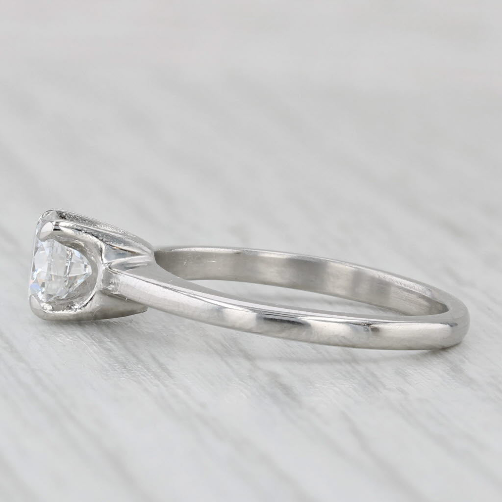 Light Gray 0.70ct Diamond Ring Platinum Round Solitaire Engagement Size 6