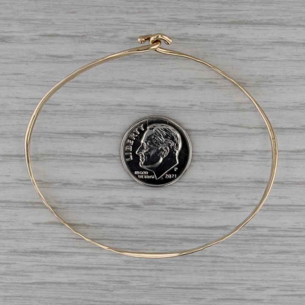 Contoured Bangle Bracelet 14k Yellow Gold 6.5" Hook Clasp