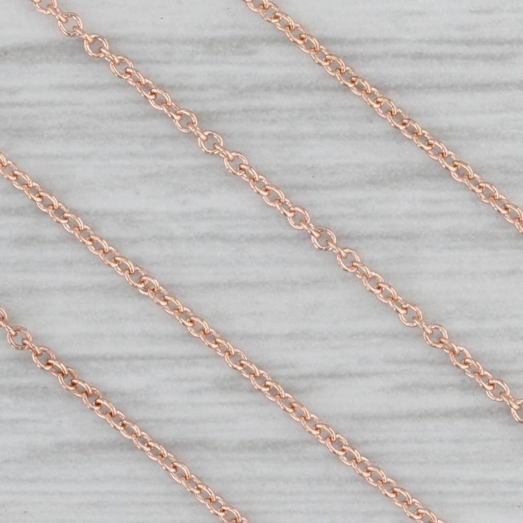 Gray 17.75" 0.6mm Cable Chain 14k Rose Gold Lobster Clasp