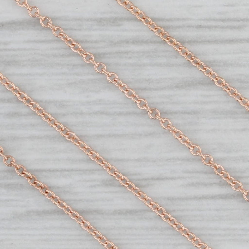 17.75" 0.6mm Cable Chain 14k Rose Gold Lobster Clasp