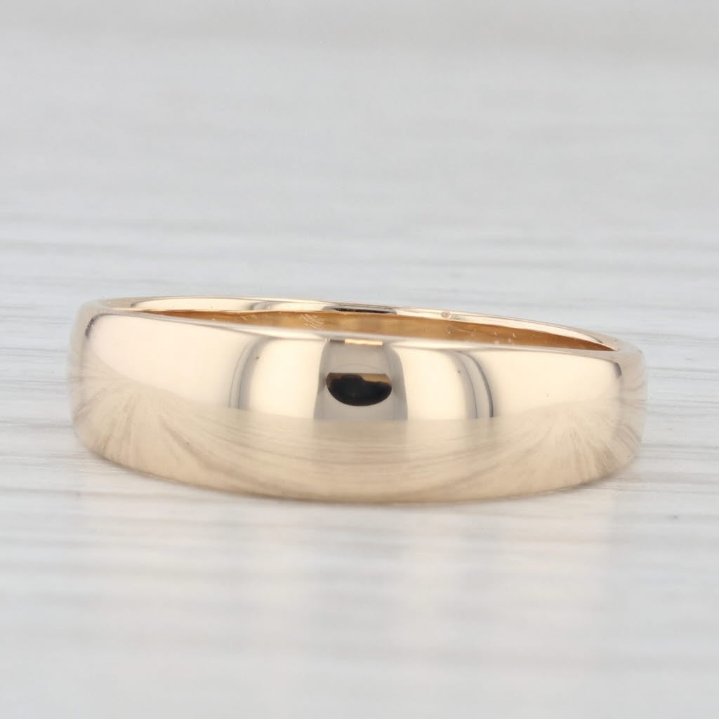 Light Gray Tappering Gold Ring 14k Yellow Gold Band Size 8.25