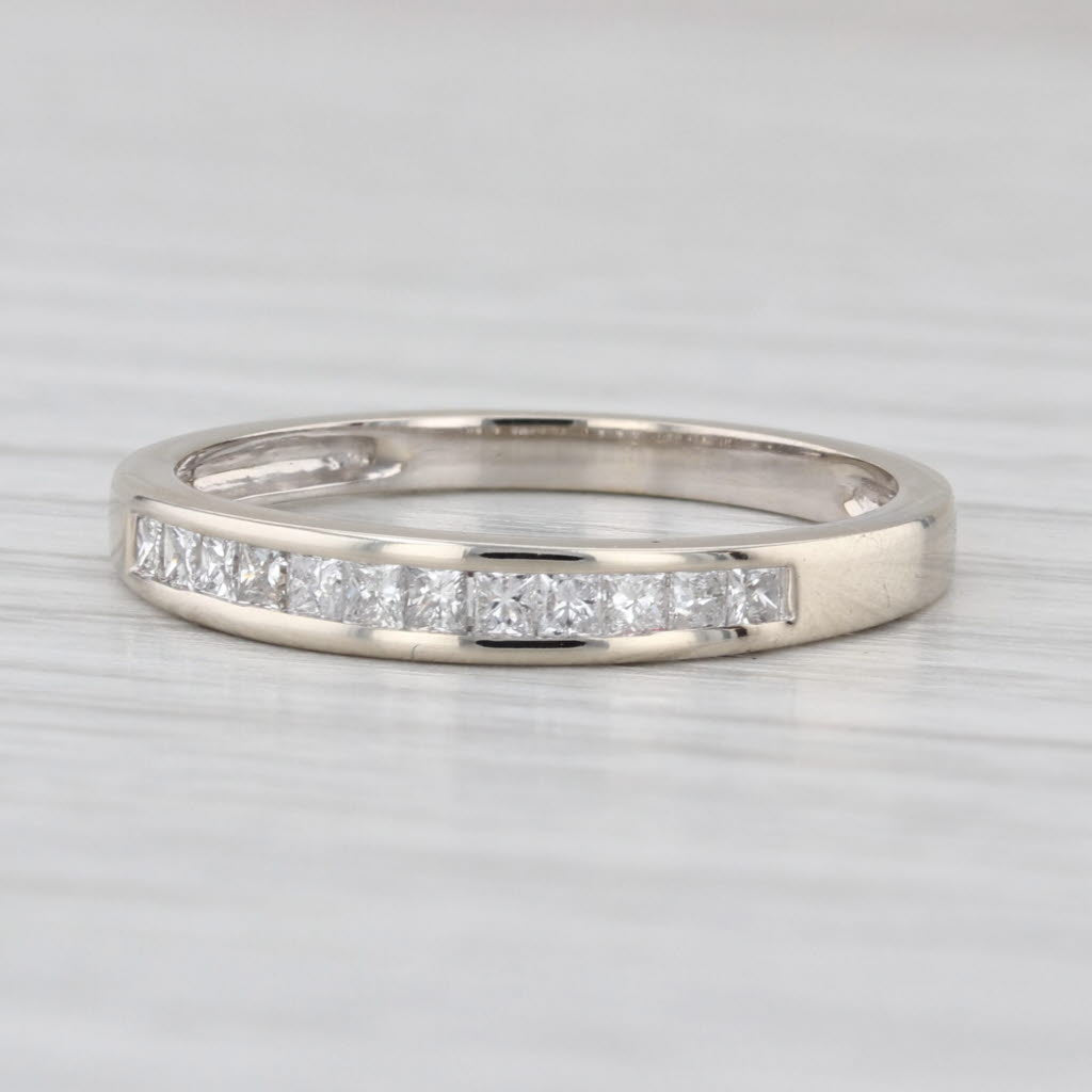 0.35ctw Diamond Wedding Band 14k White Gold Size 7 Stackable Anniversary Ring