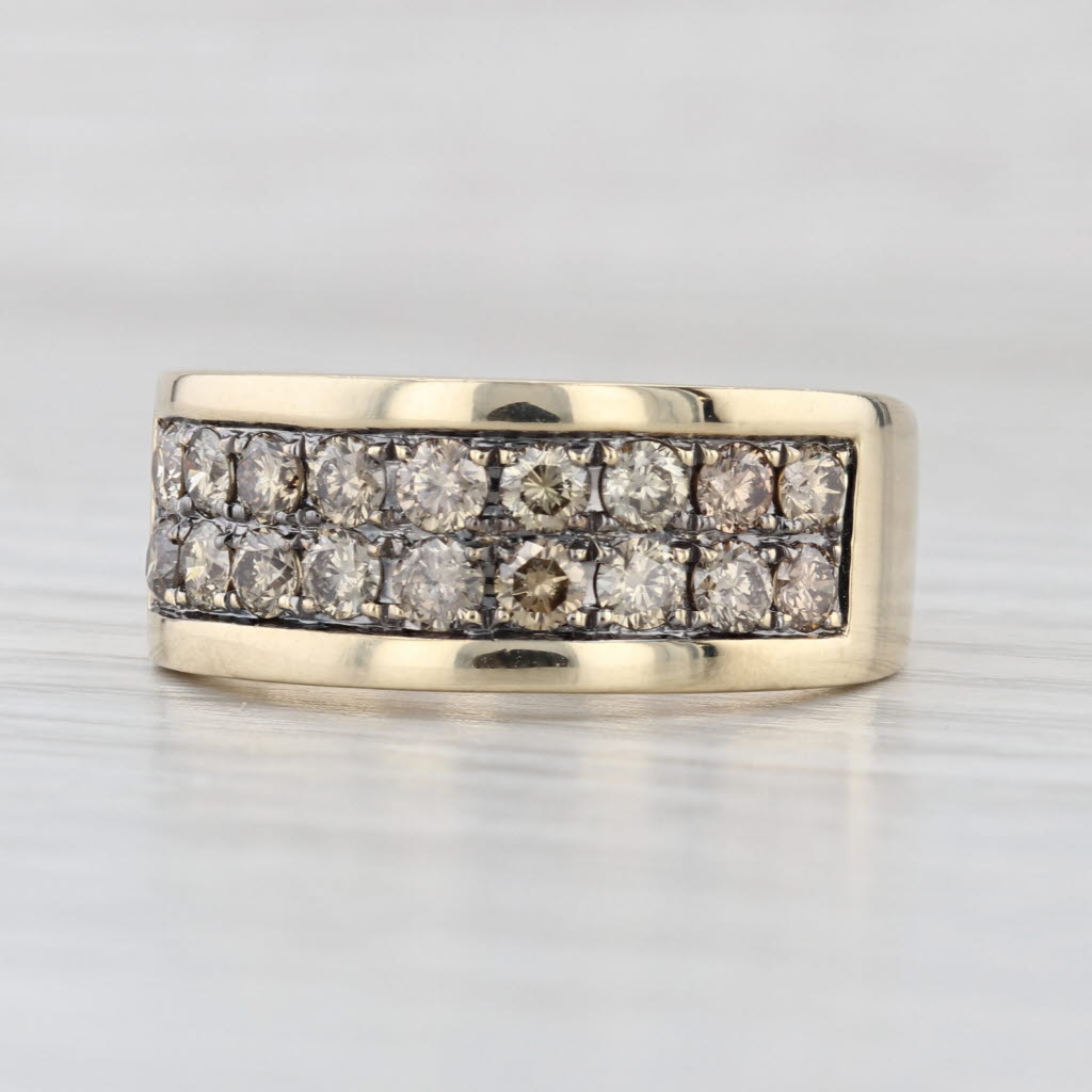 1.45ctw Champagne Diamond Ring 10k Yellow Gold Size 10.5 Men's Wedding