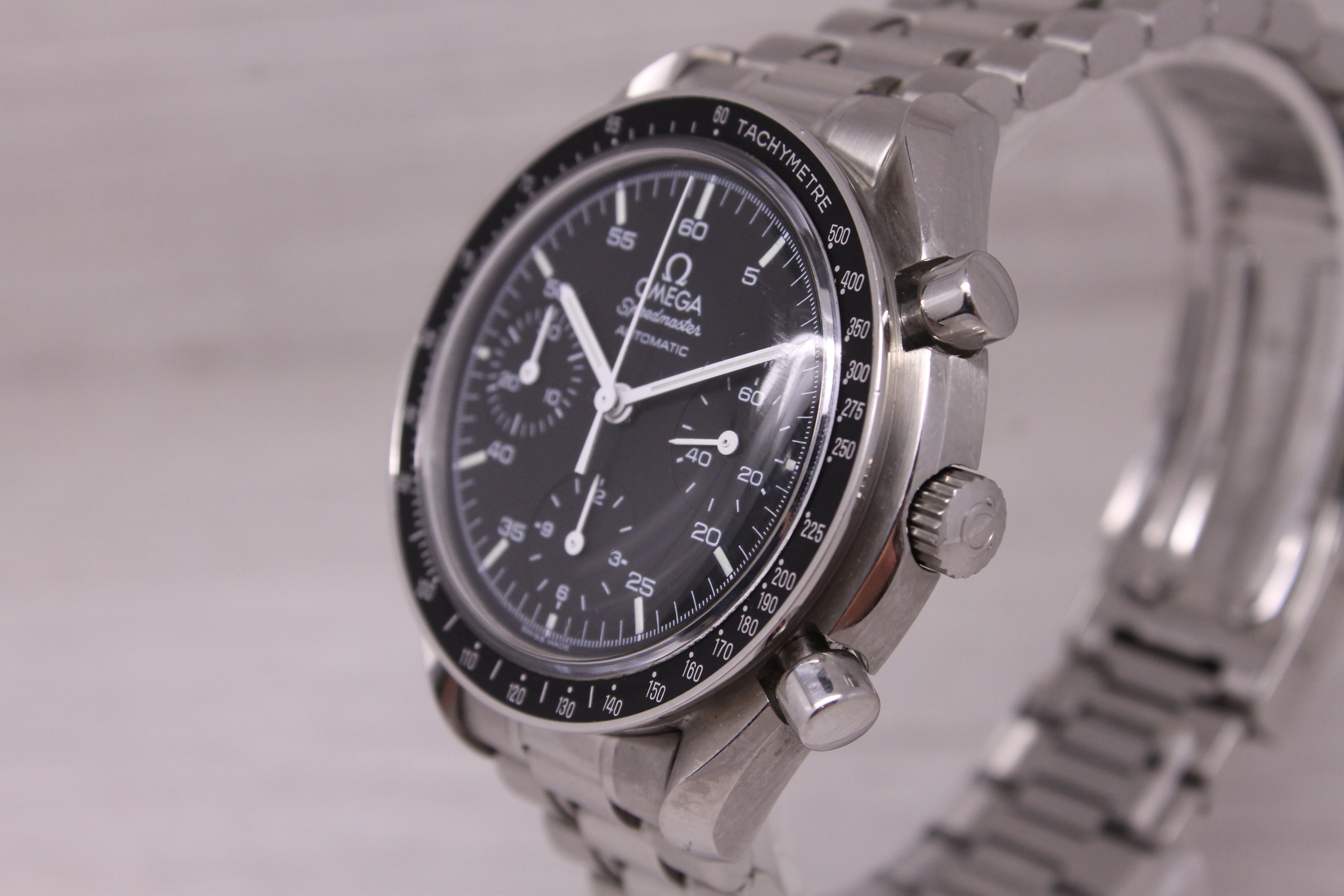 1998 Omega Speedmaster Reduced 39mm Steel Automatic Chronograph Watch 3510.50