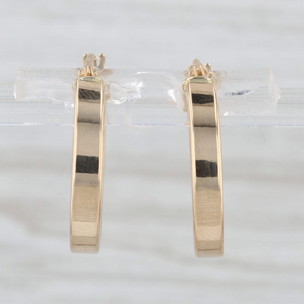 Round Hoop Earrings 18k Yellow Gold 19 x 3mm Snap Top Hoops