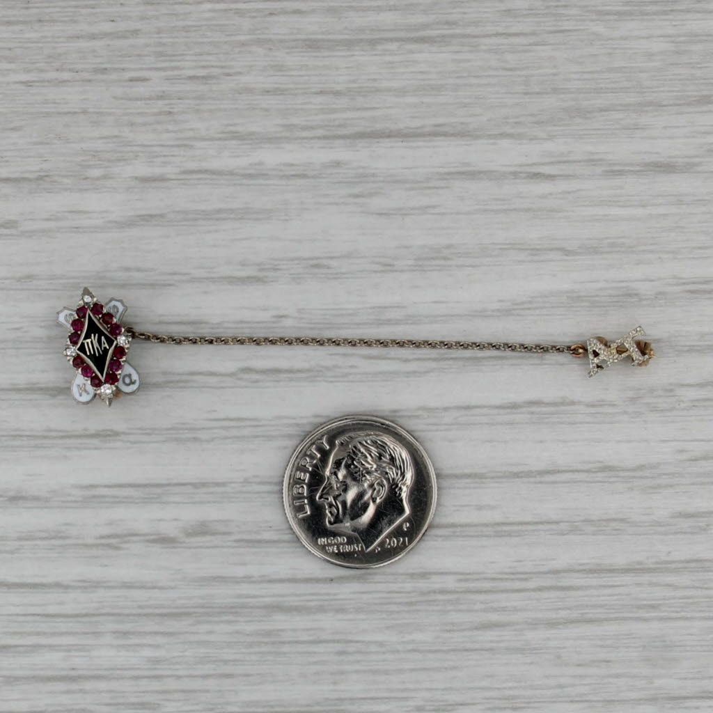 Pi Kappa Alpha Badge PIKE Fraternity 18k Gold Diamond Ruby Vintage Pin