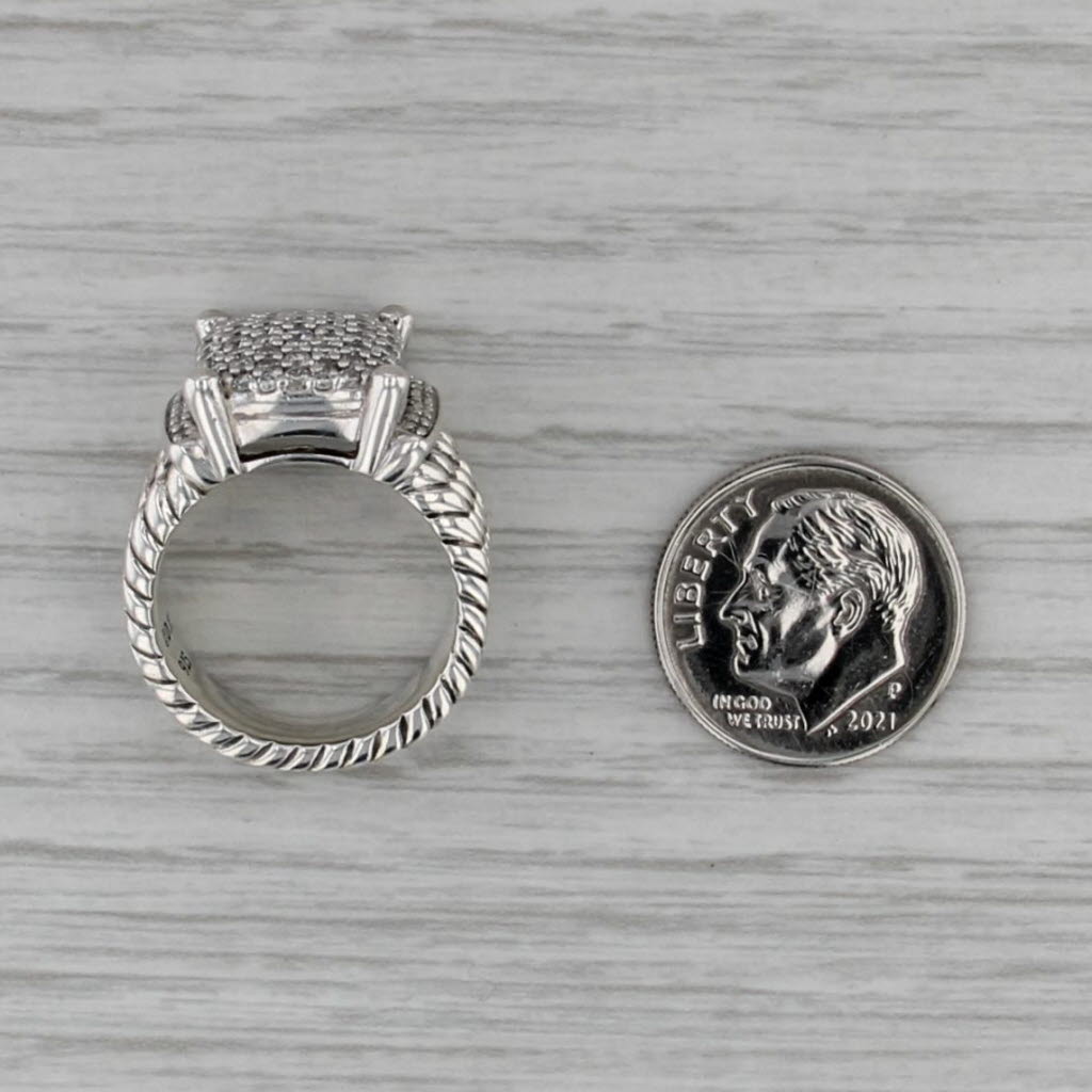 David Yurman Wheaton 0.77ctw Pave Diamond Ring Sterling Silver Size 6