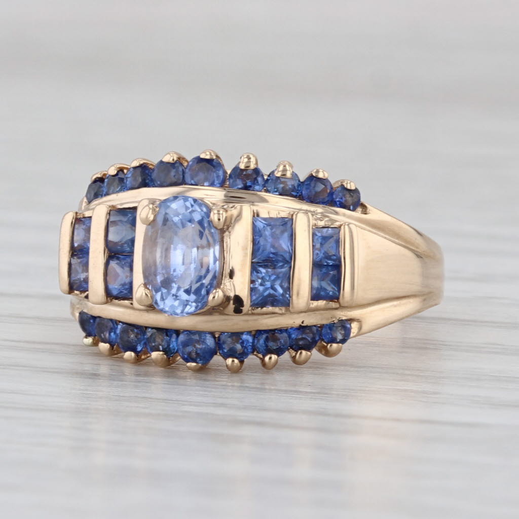 1.84ctw Blue Sapphire Ring 14k Yellow Gold Size 6