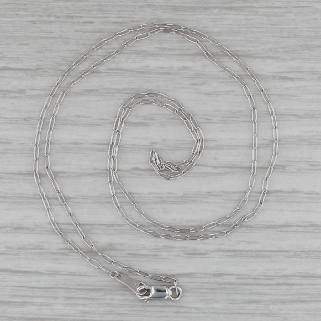 Cable Chain Necklace 14k White Gold 20.25" 1.4mm