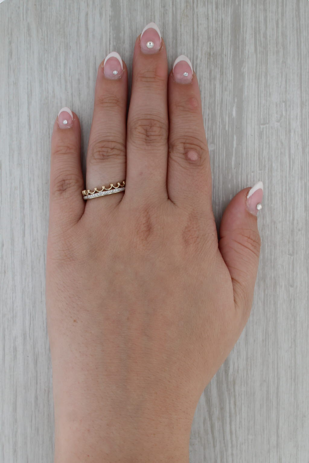 Disney Majestic Princess Tiara Ring 0.10ctw Diamond 10k Yellow Gold Sz 7 Bridal