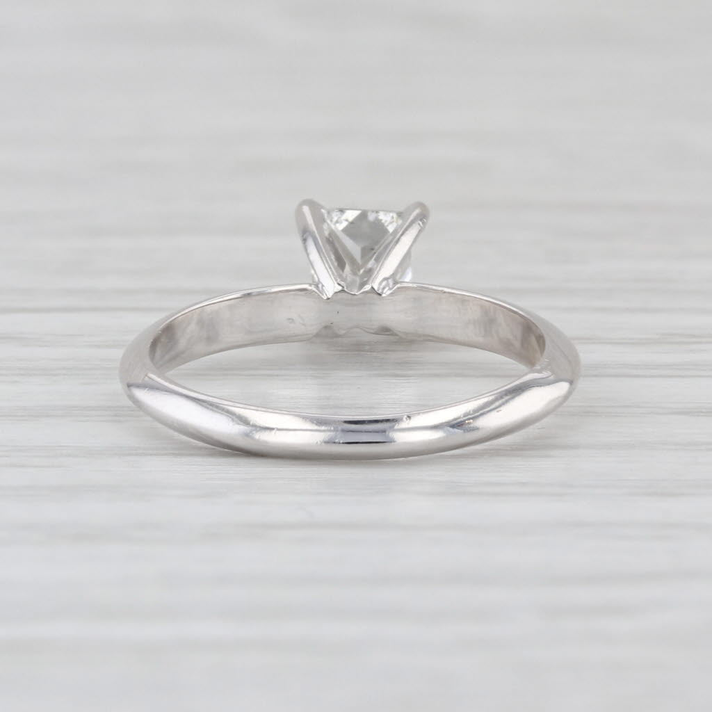 0.58ct Princess Diamond Solitaire Engagement Ring 14k White Gold Size 4.75