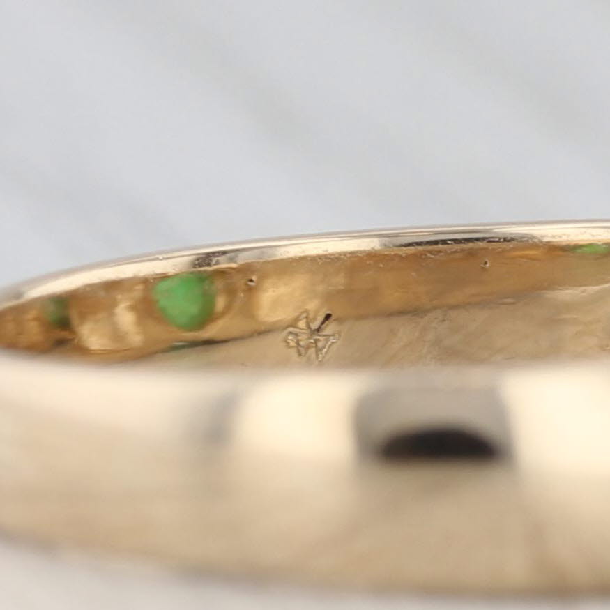 Gray Green Jadeite Jade Ring 14k Yellow Gold Oval Solitaire Size 5.5-5.75