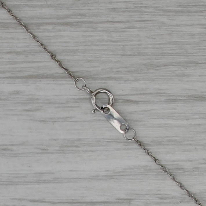 0.28ctw Blue White Diamond Stylized Cross Pendant Necklace 10k White Gold 16.25"