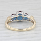 1.80ctw Blue Lab Created Alexandrite Diamond Ring 10k Gold Sz 7.75 Oval 3-Stone