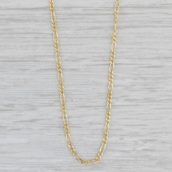 New Petite Figaro Chain 14k Yellow Gold 18" 1.3mm Lobster Clasp