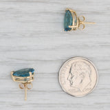 Light Gray 4.70ctw London Blue Topaz Teardrop Stud Earrings 14k Gold Pear Solitaire Studs