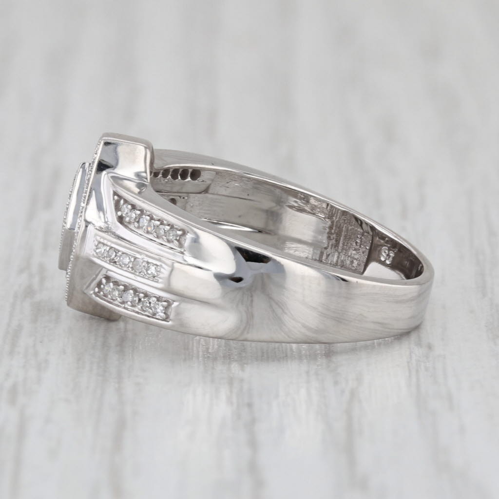 0.10ctw Diamond Engagement Ring 10k White Gold Size 8-8.25