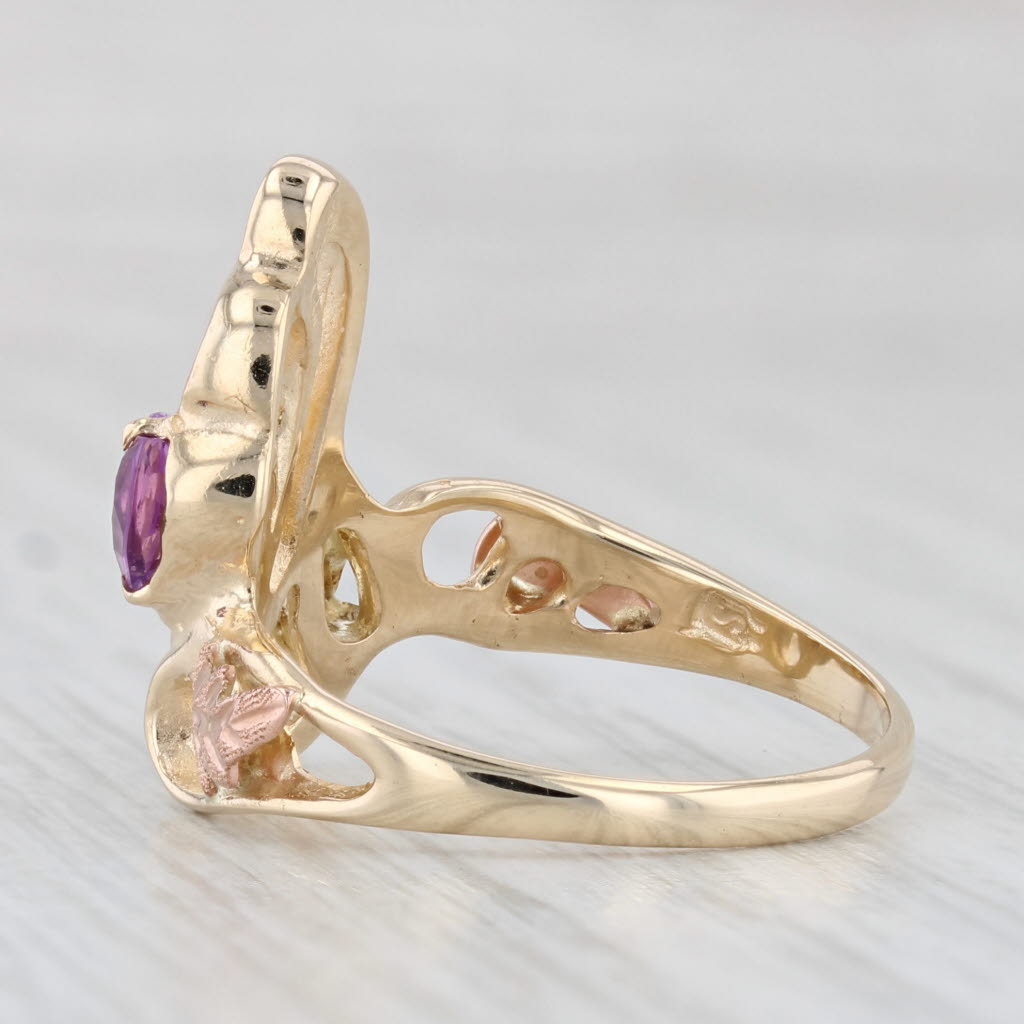 Light Gray 0.40ct Amethyst Heart Ring 10k Stamper Black Hills Gold Size 6.75