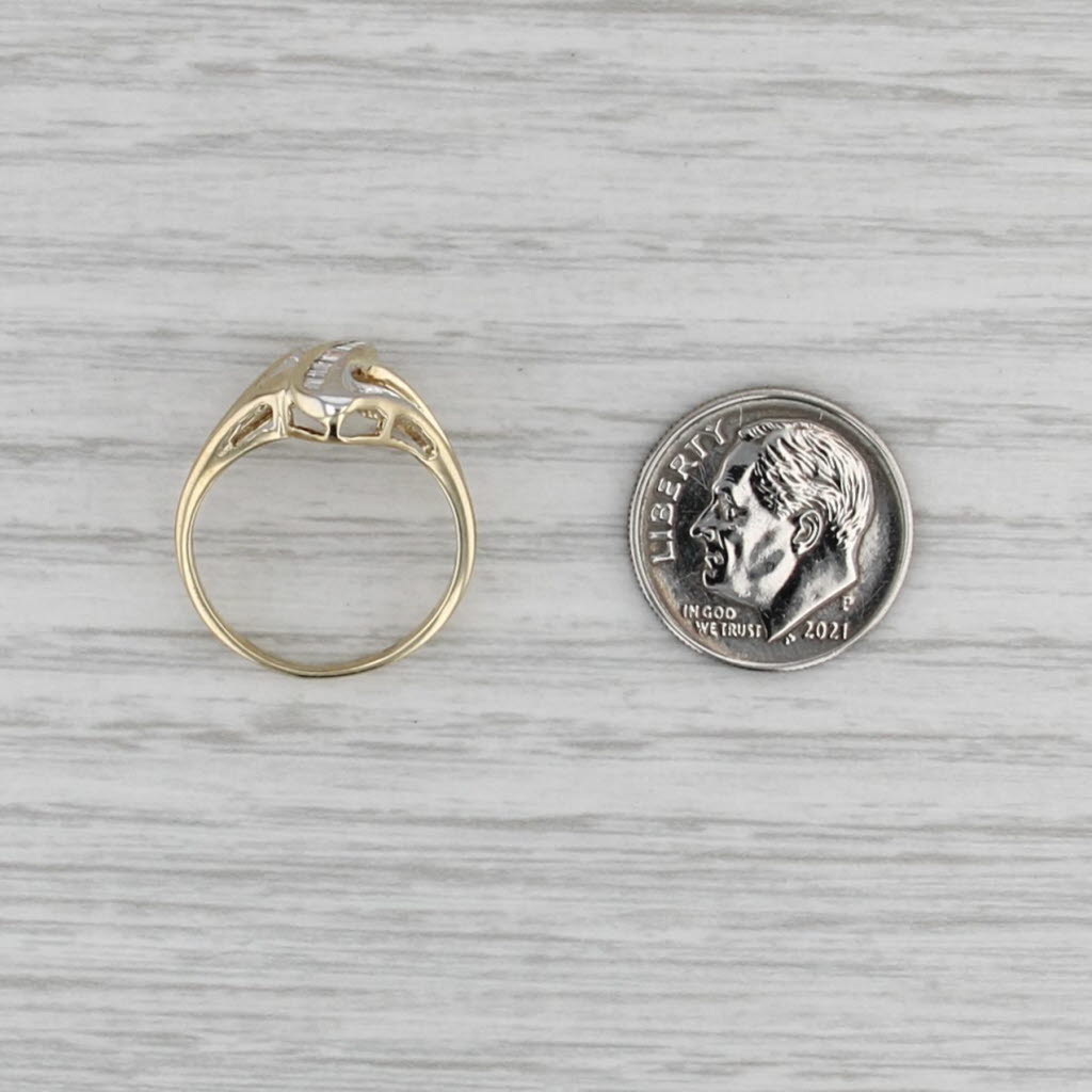 Diamond Bypass Ring 10k Yellow Gold Size 5.5