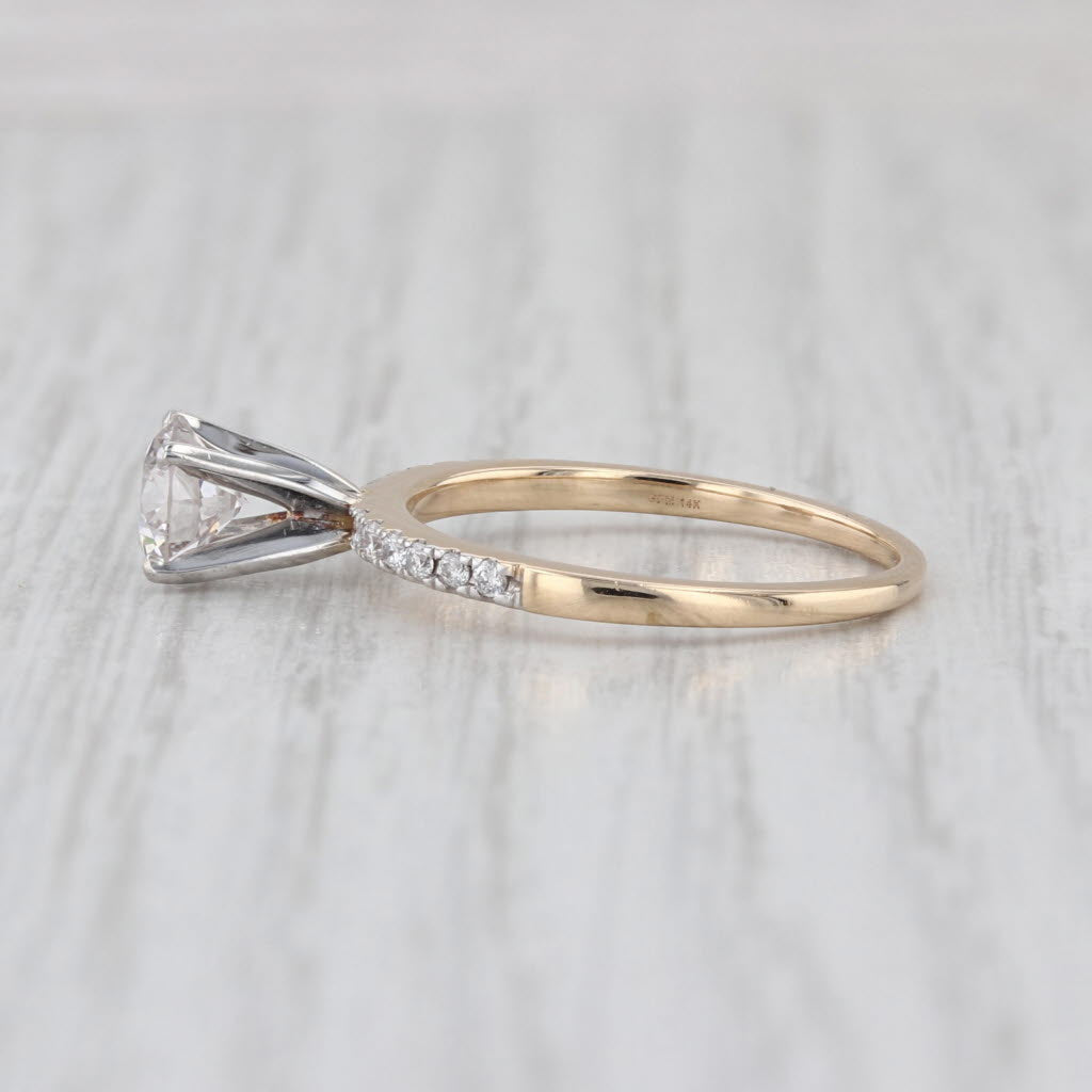 IGI 0.94ctw Lab Grown Round Diamond Engagement Ring 14k Yellow White Gold Size 7