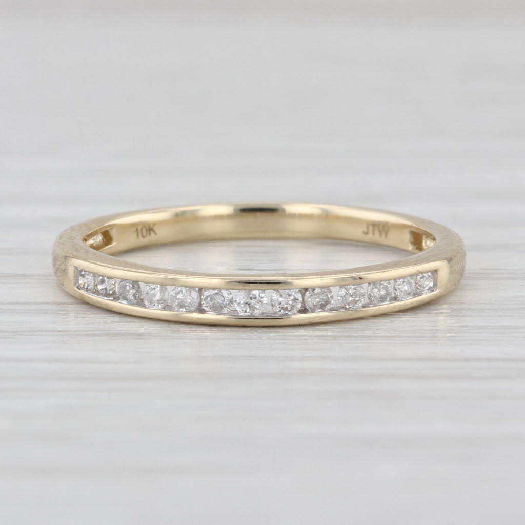 0.12ctw Diamond Wedding Band 10k Yellow Gold Size 7 Stackable Anniversary Ring