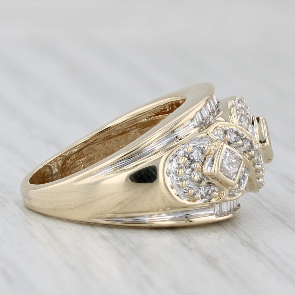 Light Gray 0.80ctw Diamond Ring 14k Yellow Gold Size 5.25