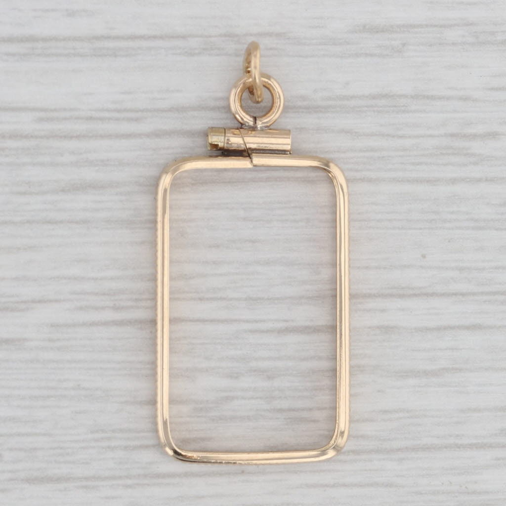 Gray Gold Bar Bezel Pendant Charm Holds 22.5 x 13.5 mm