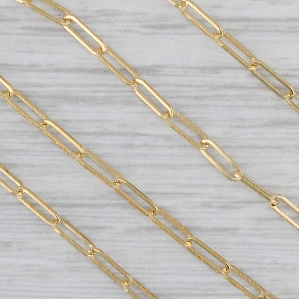 Gray New Paperclip Link Chain 14k Yellow Gold 18" 2.1mm Lobster Clasp