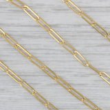 New Paperclip Link Chain 14k Yellow Gold 18" 2.1mm Lobster Clasp
