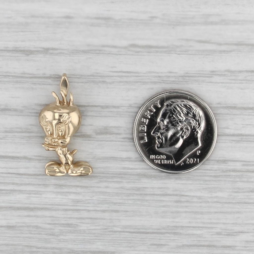 Small Tweety Bird Pendant 14k Yellow Gold Warner Brothers Cartoon Charm