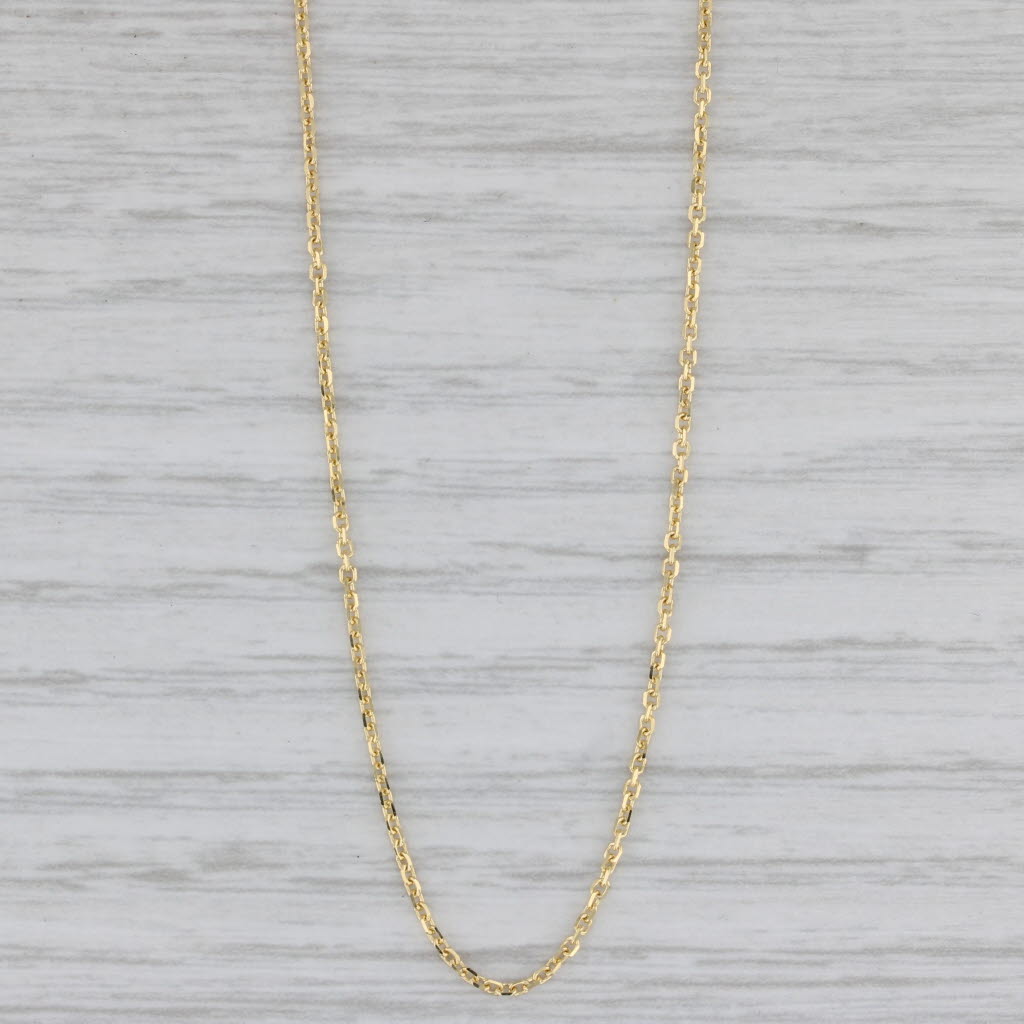 Gray New Cable Chain Necklace 10k Yellow Gold 16" 1.1mm