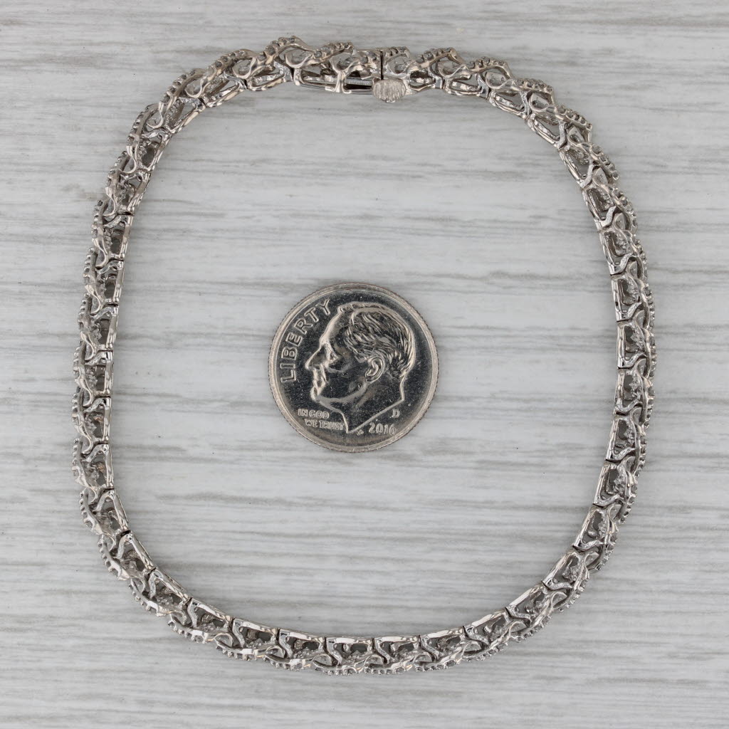 Gray 2.85ctw Diamond Tennis Bracelet 10k White Gold 7.25" 5mm