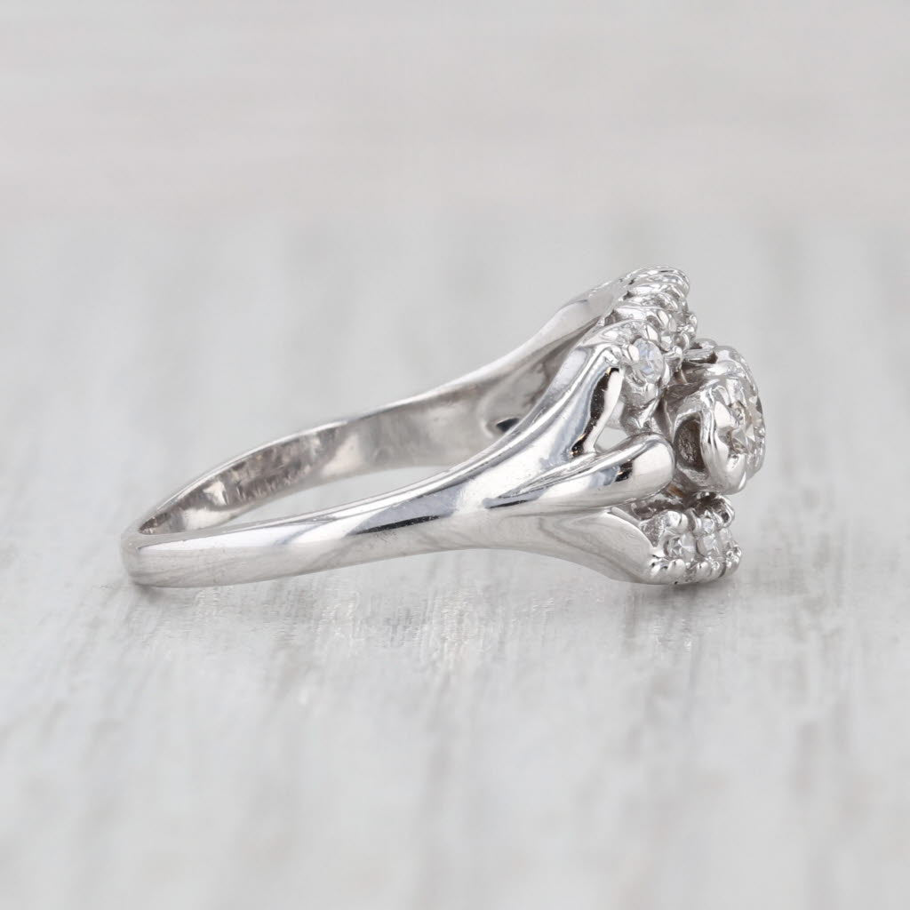 Vintage 0.43ctw Diamond Ring 14k White Gold Size 8.5 Bridal
