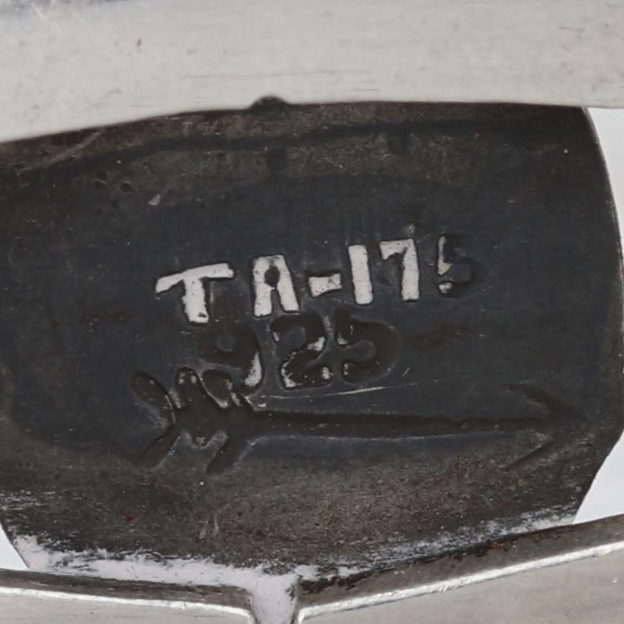 Turquoise Onyx Mosaic Cuff Bracelet Sterling Silver Arrow Hallmark Taxco Mexico