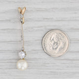 Light Gray Antique Cultured Pearl 0.31ctw Diamond Pendant 10k - 17k Yellow Gold