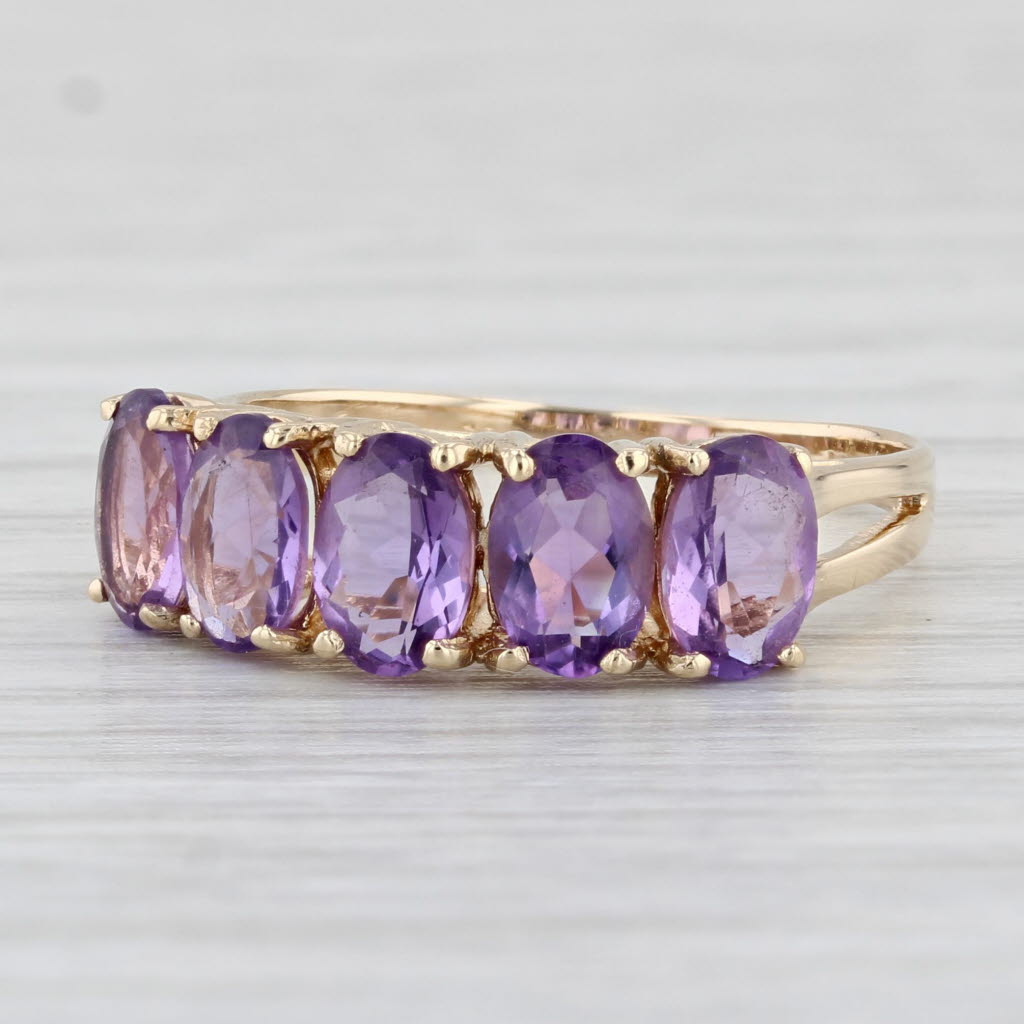 Light Gray 2ctw Amethyst Ring 14k Yellow Gold Size 6.75