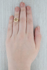 Diamond Flower Ring 14K Yellow Gold Size 5 Vintage Floral 3-Stone Cluster