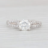 Light Gray 1.30ctw Round Diamond Engagement Ring 14k White Gold GIA Shane Co Size 7